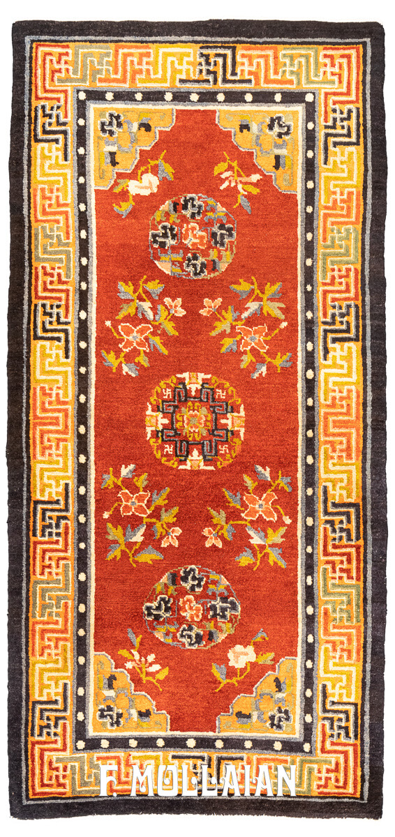 Antique Tibetan Rug Red Field n°:715174